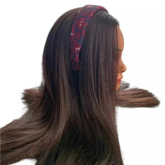 Americana Paisley Printed Handcrafted Headband Upcycled Hair Accessory - Picture 3 of 9
